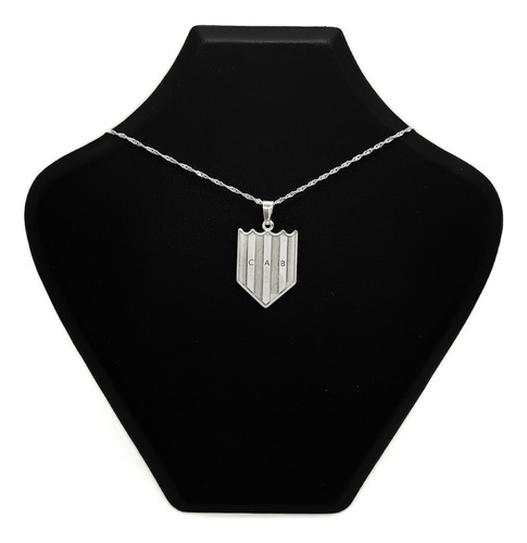 Cadena Y Dije Escudo Fútbol Grande Plata 925 Club Atlético Banfield 50 Cm