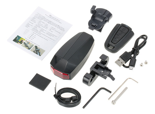 Lámpara Trasera De Bicicleta Alarm Tail Con Luz Led Para Cic
