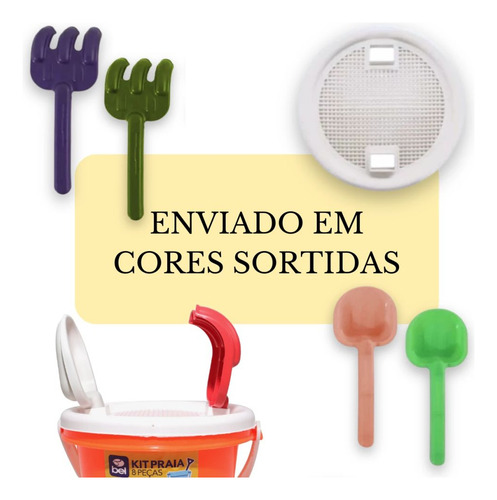 Kit Baldinho De Praia/ Brinquedos De Praia 8 Peças Sortidas