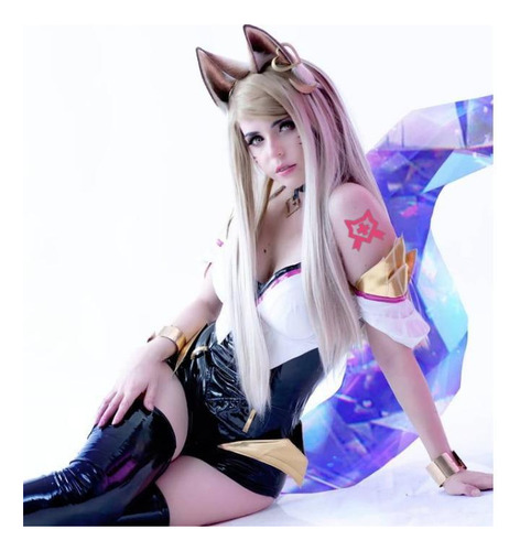 Tatuagem Temporária Cosplay Ahri Lol Rosa