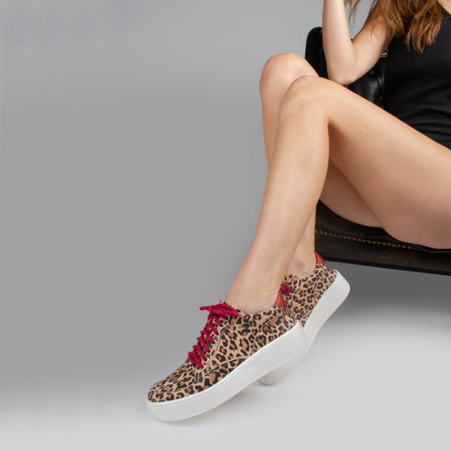 Imagen 2 de 9 de Zapatillas Zapatos Sneakers De Mujer De Cuero Khan - Ferraro