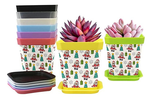 Flower Pots Christmas With Santa Claus Planters 8-pack (8 C.