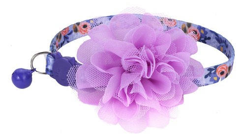 Boombone Collar De Gato Floral Con Dije De Flor Púrpura Ex.