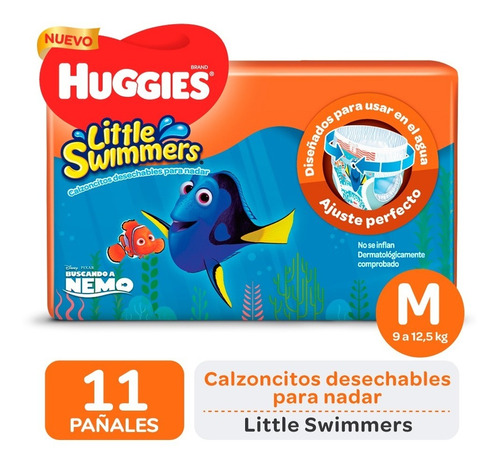 Imagen 1 de 5 de Huggies Little Swimmers M X 11 Pañales Para El Agua