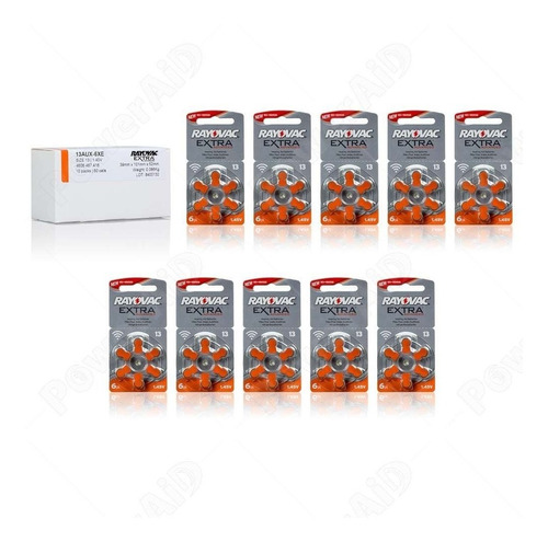 Imagen 4 de 6 de 60 X Pilas Audifono Rayovac 13 Pr48 Extra - Envío Gratis