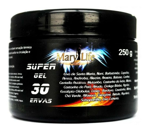 Super Gel 30 Ervas 250g 6 Und Efeito Quente E Frio Mary Life