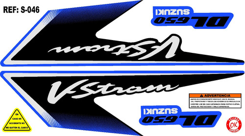 Calcomanías Vstrom Dl 650 2012 Suzuki