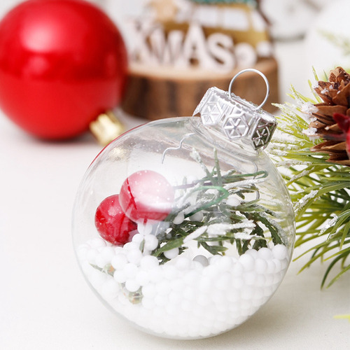 Juego De 30 Decoraciones Navideñas Transparentes De 6 Cm