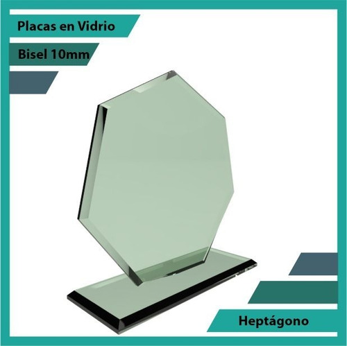 Placas Conmemorativas En Vidrio Heptagono Plano