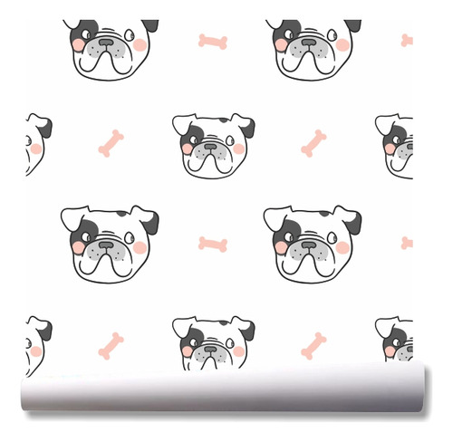 Papel De Parede Infantil Cachorro Animais Pet Bulldog A89