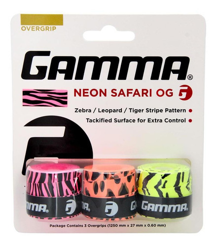 Overgrip Gamma Neon Safari Com 03 Unidades Diverso