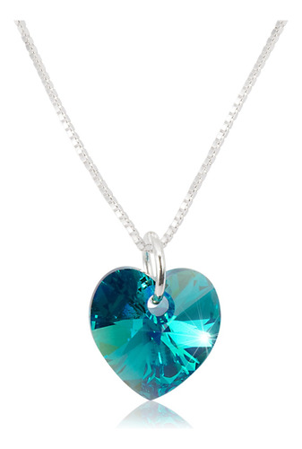 Collares Mujer Solitarios Cadena Plata 925 Corazon Swarovski