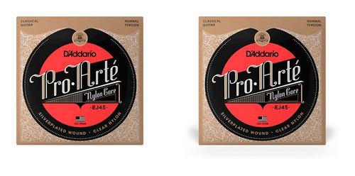 Pack De 2 Cuerdas Para Guitarra Clásica D'addario Ej45