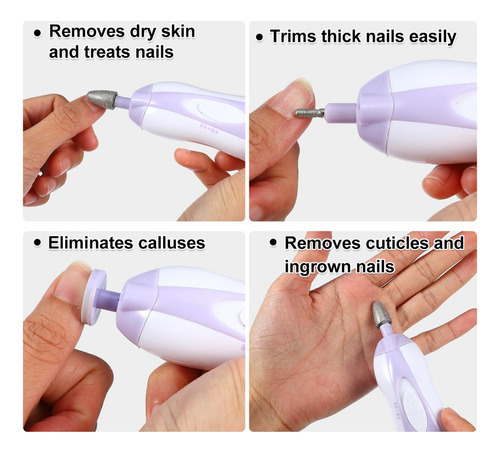 Lima De Uñas Eléctrica Kit Manicura Pedicura Morado