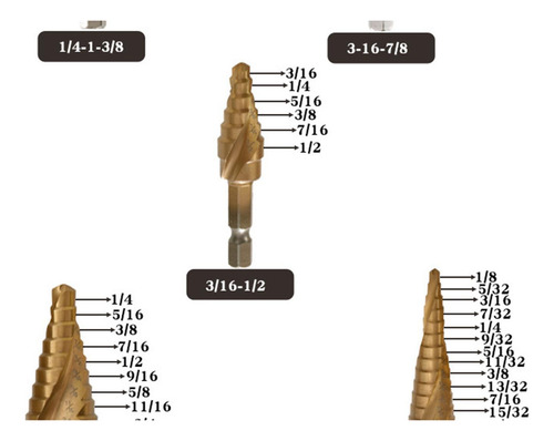 Juego De Brocas Escalonadas, Herramientas De Corte De Cono