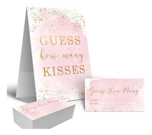 Letrero Juego Pink And Gold How Many Kisse Guess Ideal