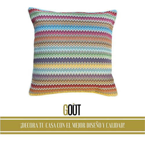 Funda De Cojín Premium 50 X 50 Cm Estilo Gobelino Zig Zag
