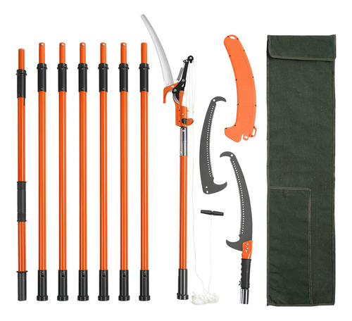 Sierra Podadora Extensible 2.2 A 8.2m Para Ramas Altas Vevor Naranja