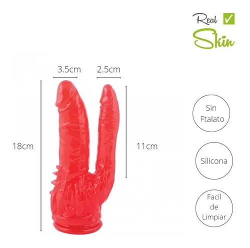 Consolador Pene Dildo Doble Penetracion Vagina Ano 18x3.5cm