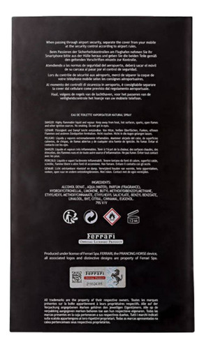Funda para iPhone Scuderia Ferrari Black Edt de 25 ml con recambio, color azul