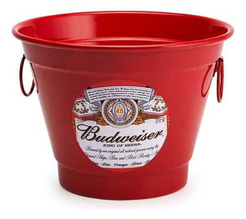 Balde De Gelo Budweiser Alumínio 6 Litros Cor Vermelho