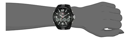 Ee. Uu. Polo Asociación Reloj Negro De Cuarzo Analógico Con