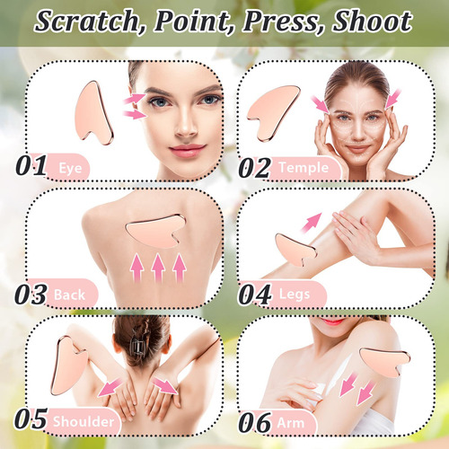 Herramienta Gua Sha De Acero Inoxidable Para El Cuidado De L