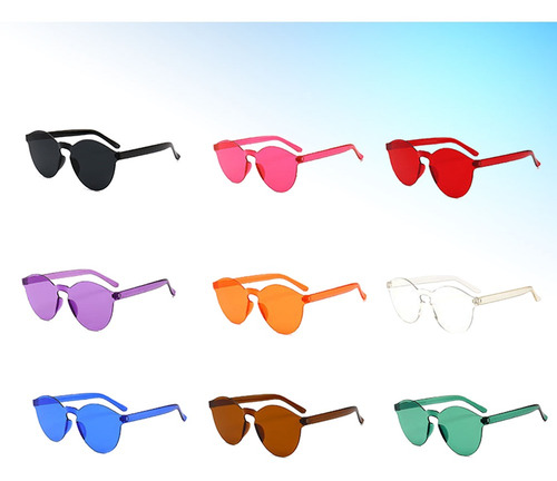Imagen 5 de 8 de 9 Gafas De Sol De Moda Color Gelatina Glas Transparentes
