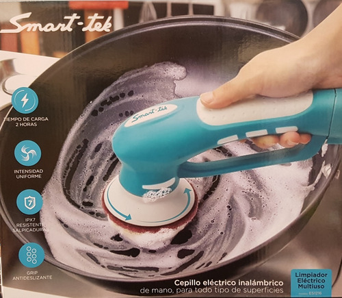 Imagen 2 de 6 de Limpiador Cepillo Eléctrico Multiuso Smart Tek Cocina Baño