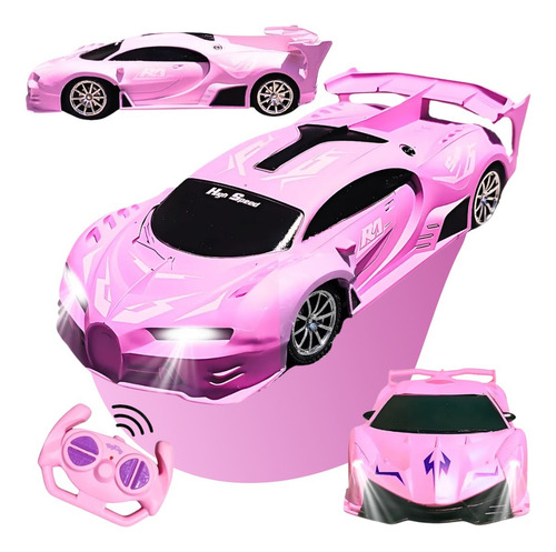 Carrinho De Controle Remoto Drift Brinquedo Corrida Veloz Com Luz Recarregavel Rosa Menina Kizumba