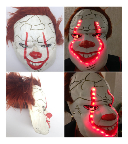 Máscara Eso It Payaso Pennywise Con Led Halloween Oferta