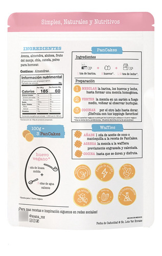 Harina Hotcakes Sin Gluten, Sin Azúcar 3pack Soana Saludable