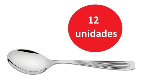 Cuchara De Desayuno X 12. Acero Inoxidable Rayado Y Liso