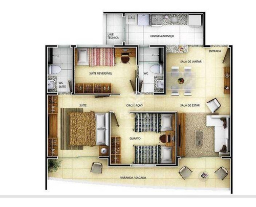 Imagem 25 de 30 de Apartamento Com 3 Quartos À Venda, 77 M², Área De Lazer,2 Vagas, Financia - Guararapes - Fortaleza/ce - Ap0662