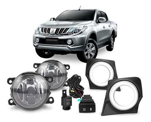 Imagem 1 de 1 de Kit Farol De Milha L200 Triton Sport 2018 2019 Completo