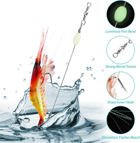 Juego De 10 Señuelos De Pesca De Agua Salada Para Camarones,
