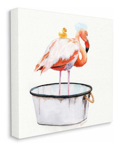 Flamingo Bath Time Charming Bubble Detail Wall Art, 17 ...