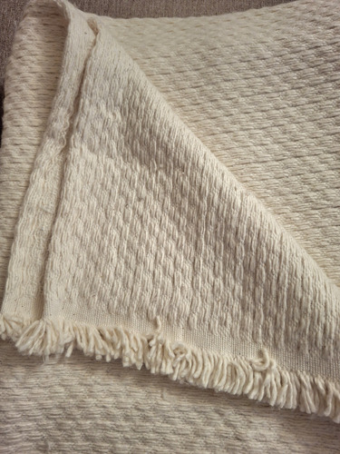 Manta Rústica Pie De Cama Algodón Doble Tejido Natural Tramado