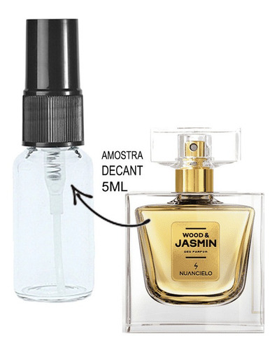 Imagem 2 de 2 de Decant 5ml - Wood & Jasmin - Nuancie - Amostra Vidro Spray