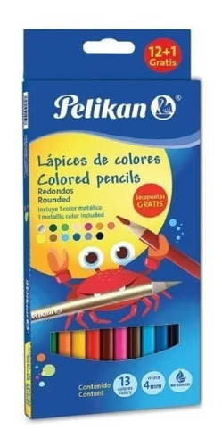 Lápices De Colores Redondos, Largos, Pelikan Con 13 Colores