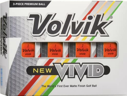 Volvik Nuevas Pelotas De Golf Vívidas: Naranja Mate, Docena