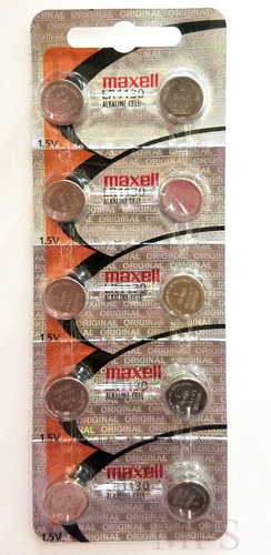 10 Baterías Pilas Maxell Lr1130/ag10/189 Alkaline 1.5 V.