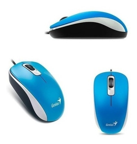 Imagen 2 de 3 de Mouse Genius Dx-110 Usb Azul Marino Para Pc Notebook