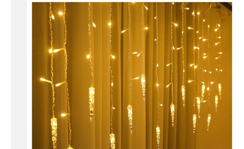 Luces Cascada Led Copo De Nieve 4 Mt Navideña Hogar