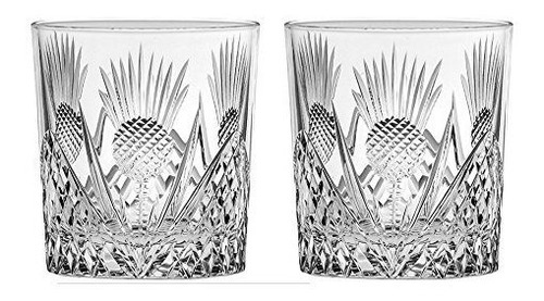 Royal Scot Crystal Scottish Thistle Juego De 2 Vasos De Whis