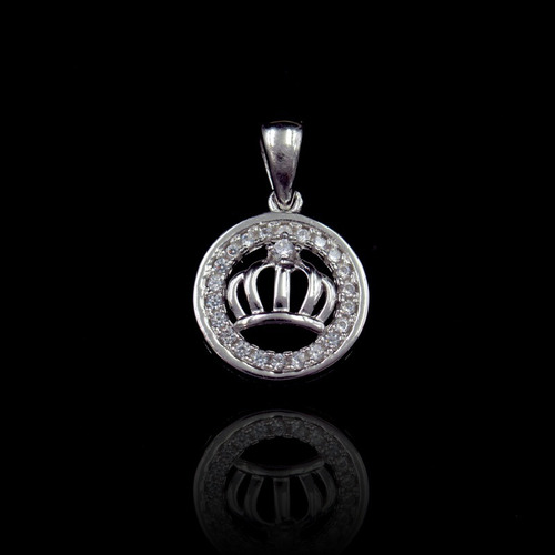 Nuevo Dije Plata 925 Corona Con Cúbic Engarzado X Local