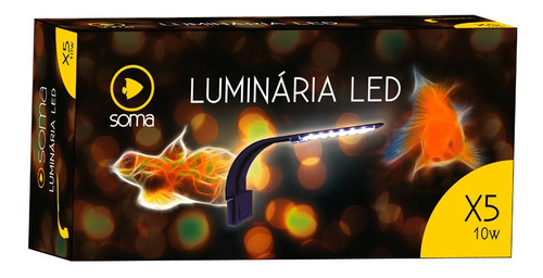 Luminária Soma X5 10w Led Na Cor Branco Para Aquário