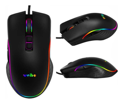 Mouse Gamer 7 Botones Con Luces Led Weibo S320