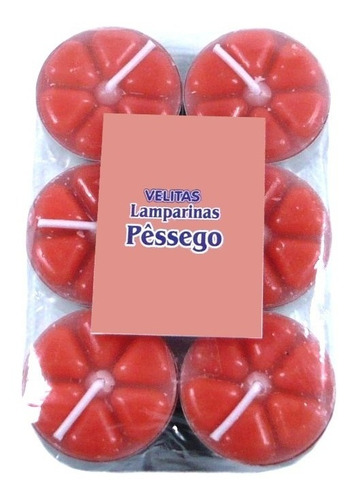 12 Velas Aromáticas Pêssego Aromatizada Luxo Rechaud Aroma