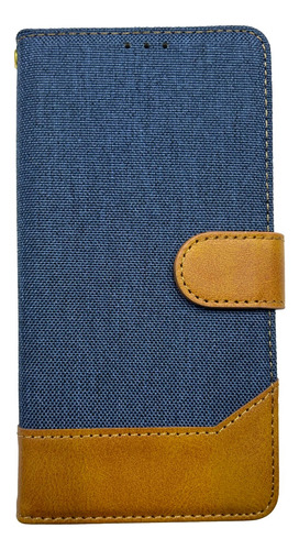 Motorola G60  Funda Billetera Cuero Y Tela Jeans - Colores